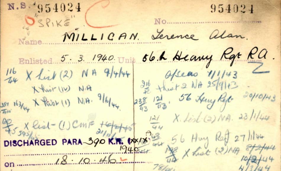 Gunner Milligan's Tracer Card