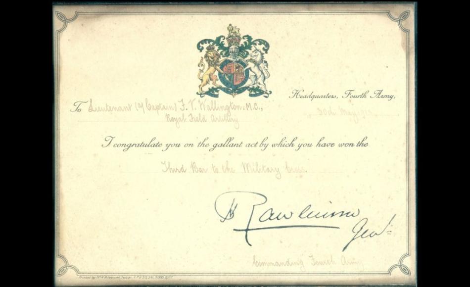Wallington 3rd Bar Certificate